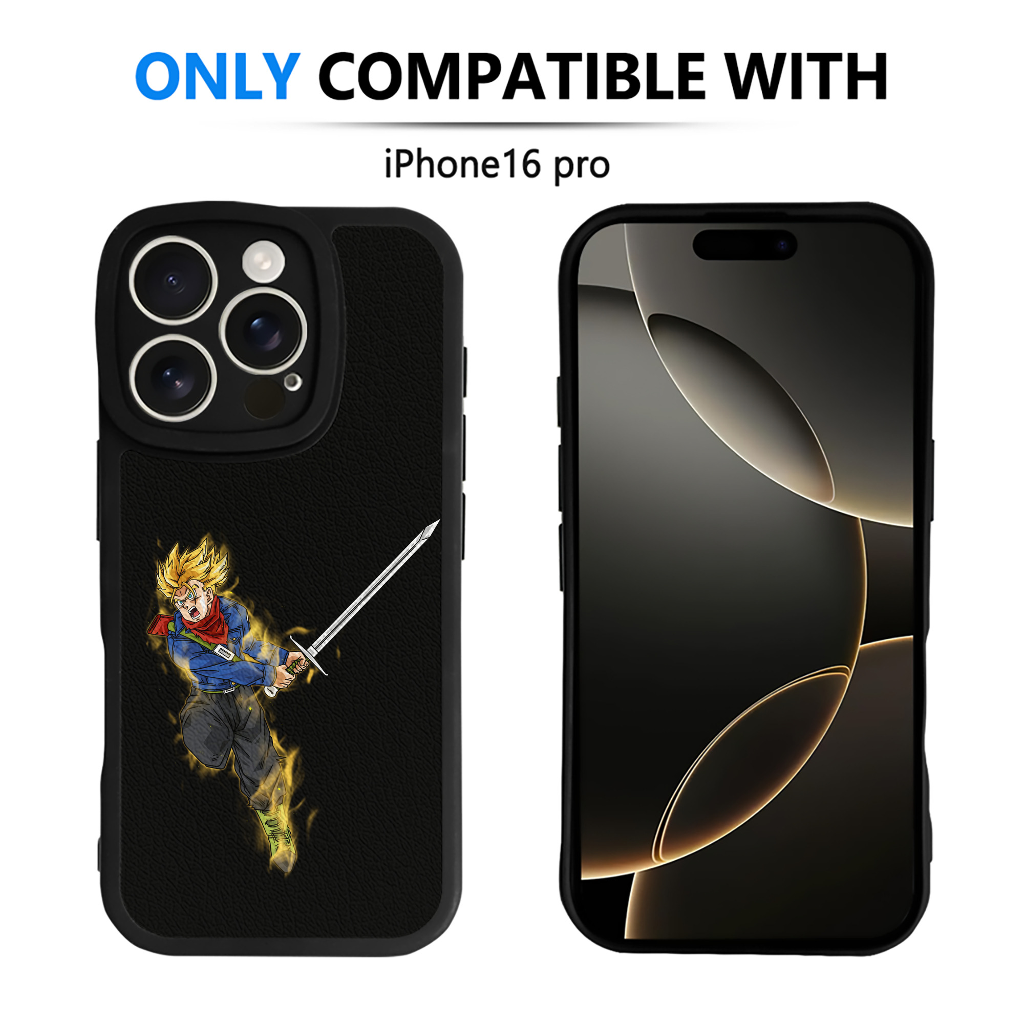 （画像用） ドラゴンボール トランクス（Torankusu）DRAGON BALL Trunks 【iPhone 16シリーズ対応】シリコンスマホケース（レザー調） 材質：シリコン